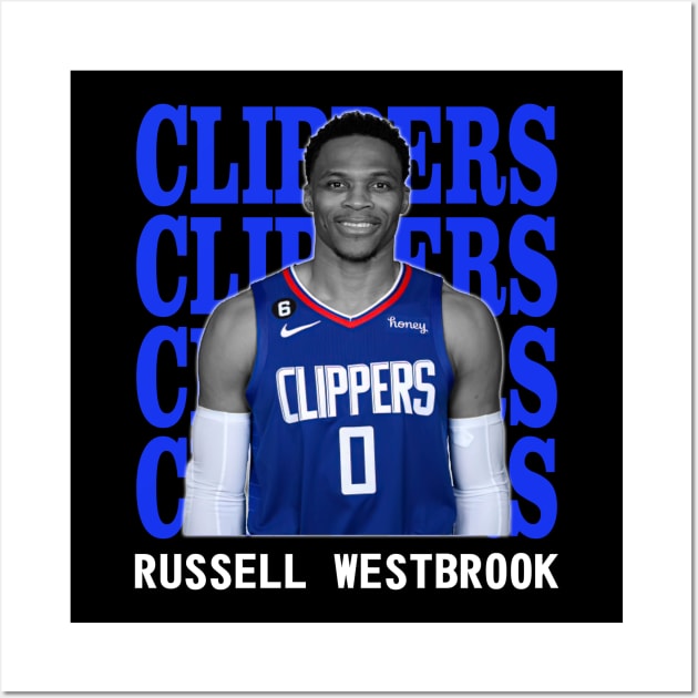 Los Angeles Clippers Russell Westbrook 0 Wall Art by Thejockandnerd